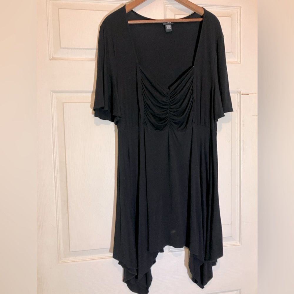 Torrid black dress, asymmetrical, excellent condition, size extra large